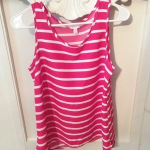 Red and White Striped Tank Top